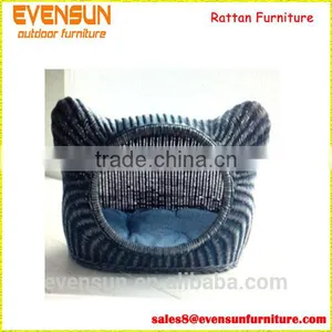 Unique Cat Ears Leisure Wicker Pet Bed thumbnail-1