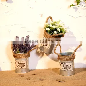 Cheap Price Colorful Mini Metal Office Desk Flower Pots thumbnail-2