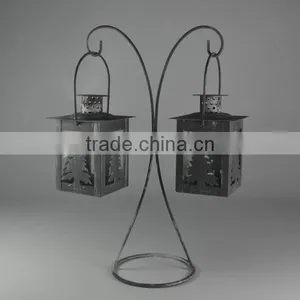 Metal Stand With Two Christmas Tree Lantern thumbnail-5
