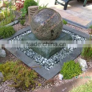 Large Outdoor Sculptures Marble Carving 24" Rotating Granite Sphere Fountain thumbnail-3