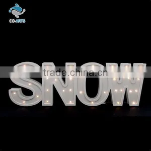 Beautiful Design Outdoor Decoration Cheap Wooden Snow Letters Lighting thumbnail-1