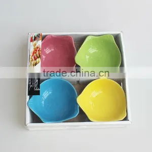 Promotional Set of 4 Colorful Animal Shaped Stoneware Tapas Bowl thumbnail-1