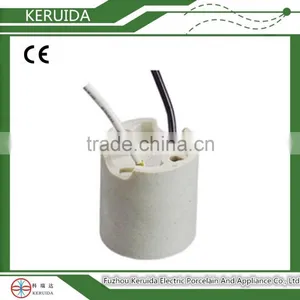 European Standard CE Approved E27 Porcelain Lampholder With Wire Lamp Socket thumbnail-1