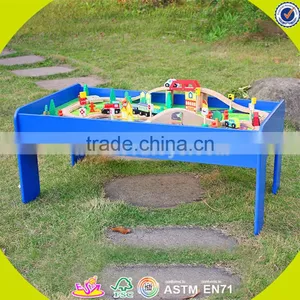 Wholesale Arrival Wooden Railway Train Toy Fashion Wooden Railway Train Set Roller Coaster Track Table Toy W04C009A thumbnail-4