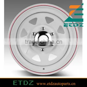 16x10 Eight Spoke Terra White With Pin Stripe Steel Wheels for 4x4, SUV & Trailers thumbnail-3