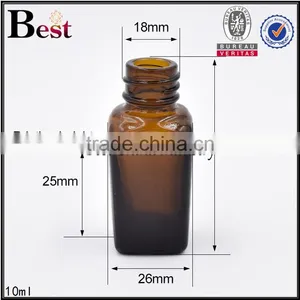 10ml Square Amber Glass Empty Fragrance Oil Bottle With Gold Aluminum Cap thumbnail-4