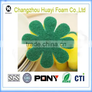 Disposable Flower Shape Kitchen Cleaning Nylon Sponge thumbnail-1