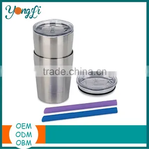 Wholesale Set of 2 8.5oz Stainless Steel Sippy Cup With Lid and Straw thumbnail-1
