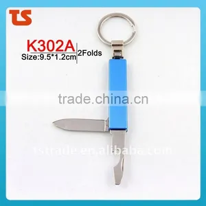 2014 Mini Multi Aluminium Oxide LED Mental Gift Pocket Keychain Knife Tool K302A thumbnail-1