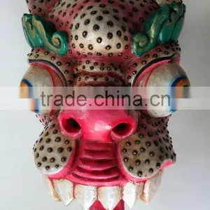 Dragon Mask Wall Hanging Decor Handmade in Nepal thumbnail-1