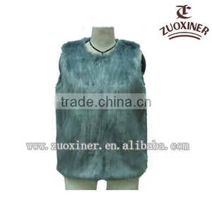 Mexico Style Winter Gray Fox Fur Cheap Vests thumbnail-1