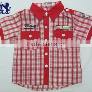 Hot Sale 100%cotton Summer Boys Shirts thumbnail-1