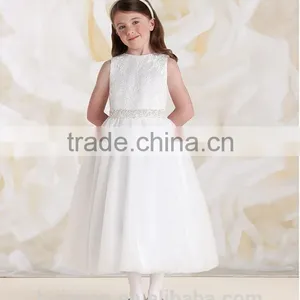 New High Quality off Shoulder Lace Baby Gown Winter Girls Dress thumbnail-1