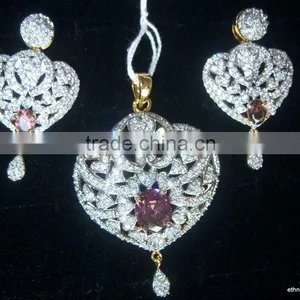 CZ Pendant Earring Set thumbnail-1