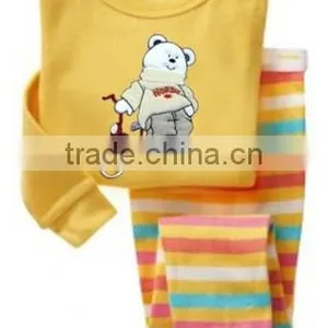 Children's Long Sleeved 2pcs Pajamas Suits Kids Cotton Nightgown Baby Sleepwear thumbnail-1