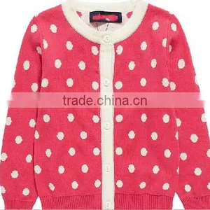 Wholesale Custom New Designs Western Fancy Children Girls Dot Polka Sweater thumbnail-1