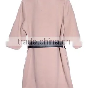 2014-2015 Trench Coat Women Lady Pink Woolen Coat thumbnail-4