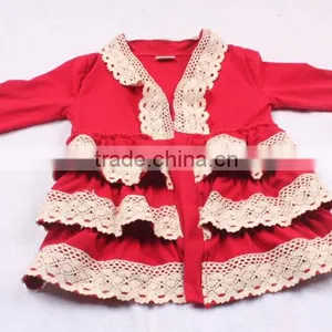 Best Kids Products Ruffle Lace Red Cotton Coat for Children Valentines Day Out Clothing thumbnail-1