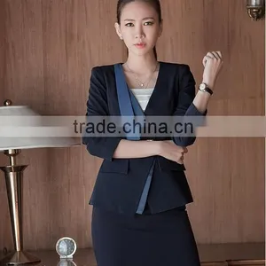 Custom Female Clothes Ladies Dress Latest Office Uniform Design 2017 thumbnail-5