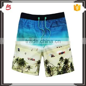 2017 Custom Mens 100% Polyester Swim Shorts Sublimated Mens no Brand Shorts Wholesale thumbnail-1
