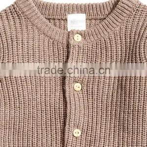 Ribbed Cardigan Kids Cable Knit Heavy Sweater for Baby thumbnail-2