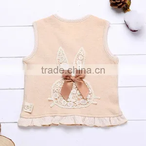 New Spring Baby Vest Natural Colored Cotton Top Unisex Cardigan Kniting Cartoon OEM Service thumbnail-2