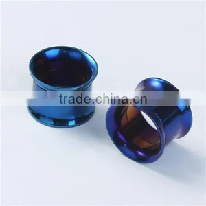 14mm Stainless Steel Ear Stretcher Expander Cylinder Blue Cheap Ear Gauge Plugs thumbnail-1