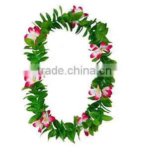Hawaii Flower Necklaces Hula Lei Garland For Party Dance Plumeria Flower Lei Leaf Shape thumbnail-2