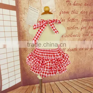 Toddler Girls Red Plaid Romper thumbnail-2