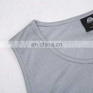 2017 Comfortable Vintage Grey Mesh Tank Top For Sport Man thumbnail-4