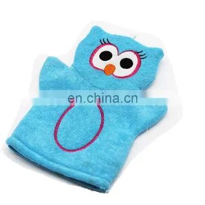 Custom Cotton Terry Cloth Animal Puppet Bath Glove Wash Mitt For Baby thumbnail-3