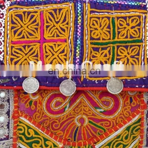 INDIAN BANJARA HIPPIE CLUTCH TRADITIONAL BOHEMIAN ETHNIC PURSE-AFGHANI BANJARA COIN CLUTCH PURSE thumbnail-2