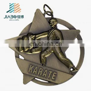 Engraved Custom Metal Antique Color Award Medals Taekwondo thumbnail-2