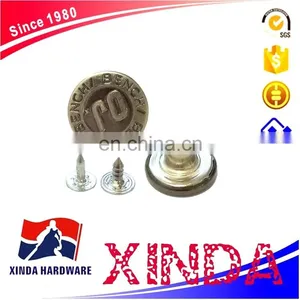 17mm Leather Metal Button, Black Leather Button thumbnail-3