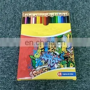 High Quality Stationery 7 " Triangular Color Plastic Pencil 24pcs Set With Sharpener thumbnail-3