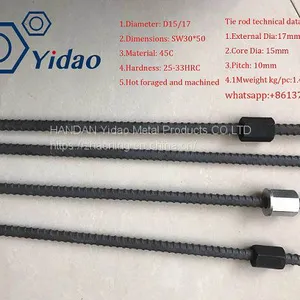 15/17 Construction Formwork Tie Rod With Wing Nut Plate Washer thumbnail-3