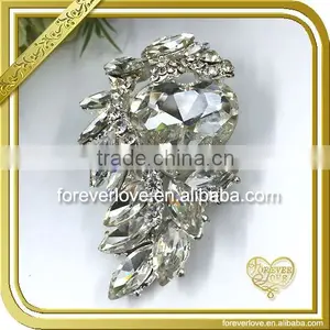 Best Discount Strass Crystal Sparkle Bridal Unique Vintage Rhinestone Brooches Wholesale FB-036 thumbnail-1