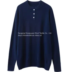 Spring and Autumn Men Fashion Round Neck Red Cashmere Sweater Knitted Pullover Sweater thumbnail-2
