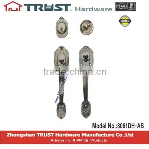8061DH-AB:TRUST Zinc Alloy Strong Handle Lockset With Brass Cylinder thumbnail-1