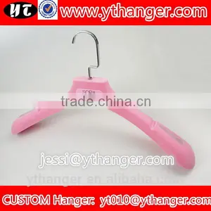 YY0509 Clothing Brands Logos Pink Non-slip Velvet Wedding Dress Hanger Velvet Flocked Clothes Hangers Supplier's Choice thumbnail-2