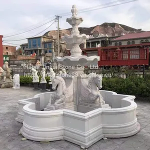 Customized White Marble Pegasus Fountain thumbnail-3