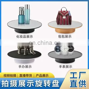 360 Degree Rotating Mirror/Velvet Top Battery/USB Spin Display Stand Table 25cm Motorized Turntable for Photography thumbnail-4