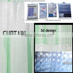 3d EVA Extra Long Double Swag Shower Curtain With Hookless thumbnail-2