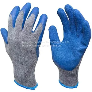 Factory Wholesale 10Gauge TC Cotton Liner Crinkle Latex Coated Construction Gloves thumbnail-1