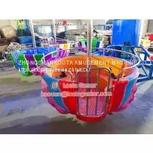 Zhongshan Tai Le Amusement Indoor and Outdoor Large Machinery Exemption Products FRP Carefree Jellyfish Amusement Equipment Children Adults Parent-child Rotation Flying Chair Rotation Lifting thumbnail-4