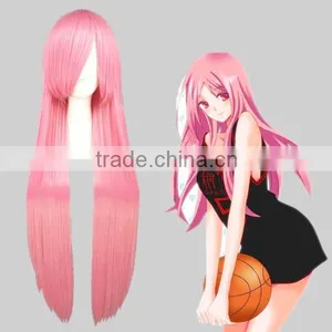 High Quality 100cm Long Straight Kuroko No Basketball Cosplay Hair Wigs Momoi Satsuki Pink Synthetic Anime Wig Party Wig thumbnail-1