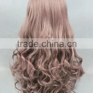 Wholesale 65CM Medium Light Brown Curly Wave Lolita Women Fashion Synthetic Hair Wig thumbnail-4