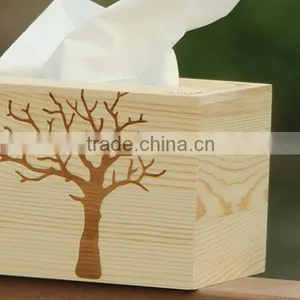 Wholesale Decoration Natural Wood Storage Tissue Box thumbnail-3