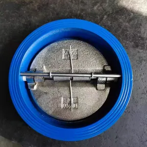 BS/EN/DIN Wafer Butterfly Double Disc Check Valve DH77X-16 Cast Iron Backflow Prevention Double Disc Check Valve DN800 thumbnail-5