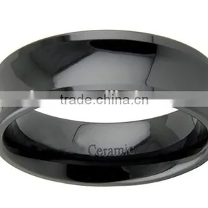 8mm Black Ceramic Polished Concave Wedding Band thumbnail-1